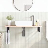 Badkamer wandschap staal en massief eikenhout 3
