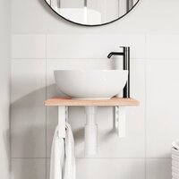 Badkamer wandschap staal en massief eikenhout 3