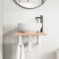 Badkamer wandschap staal en massief eikenhout 3