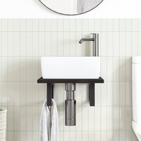 Badkamer wandschap staal en massief eikenhout 3