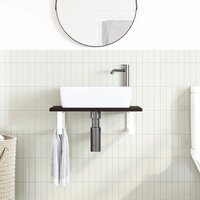 Badkamer wandschap staal en massief eikenhout 3