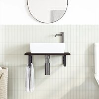 Badkamer wandschap staal en massief eikenhout 3