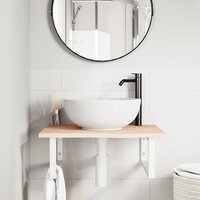 Badkamer wandschap staal en massief eikenhout 3