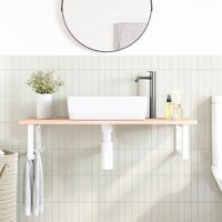 Badkamer wandschap staal en massief eikenhout 3