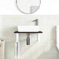 Badkamer wandschap staal en massief eikenhout 3