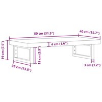 Badkamer wandschap staal en massief acaciahout 11