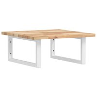 Badkamer wandschap staal en massief acaciahout 2