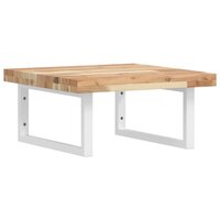 Badkamer wandschap staal en massief acaciahout 2