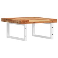 Badkamer wandschap staal en massief acaciahout 6