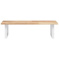 Badkamer wandschap staal en massief acaciahout 4