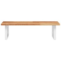 Badkamer wandschap staal en massief acaciahout 4
