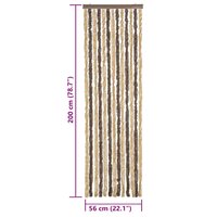 Vliegengordijn 56x200 cm chenille donkerbruin en beige 7