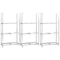 Bandenrekken 3-laags 3 st 110x40x200 cm staal zilverkleurig 2