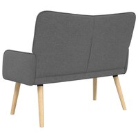 Twee Persoons Sofa Donkergrijs 115 x 61 x 87 cm Stof 6