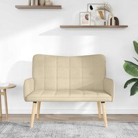Twee Persoons Sofa Cr&egrave;me 115 x 61 x 87 cm Stof 3