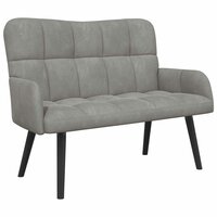 Twee Persoons Sofa Lichtgrijs 115 x 61 x 87 cm Fluweel 2