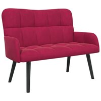 Twee Persoons Sofa Wijnrood 115 x 61 x 87 cm Fluweel 2