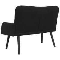 Twee Persoons Sofa Zwart 115 x 61 x 87 cm Fluweel 6