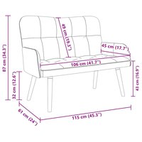 Twee Persoons Sofa Cr&egrave;me 115 x 61 x 87 cm Fluweel 9