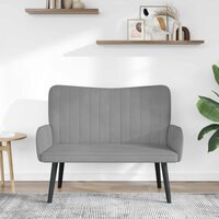 Twee Persoons Sofa Lichtgrijs 115 x 61 x 87 cm Fluweel 3