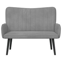 Twee Persoons Sofa Lichtgrijs 115 x 61 x 87 cm Fluweel 4