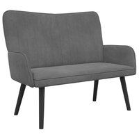 Twee Persoons Sofa Donkergrijs 115 x 61 x 87 cm Fluweel 2