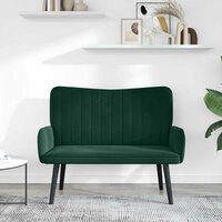 Twee Persoons Sofa Donkergroen 115 x 61 x 87 cm Fluweel 3