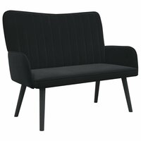 Twee Persoons Sofa Zwart 115 x 61 x 87 cm Fluweel 2
