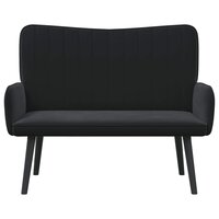 Twee Persoons Sofa Zwart 115 x 61 x 87 cm Fluweel 4