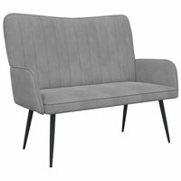 Twee Persoons Sofa Lichtgrijs 115 x 61 x 87 cm Fluweel 2