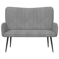 Twee Persoons Sofa Lichtgrijs 115 x 61 x 87 cm Fluweel 4