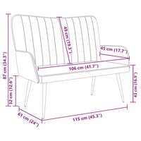 Twee Persoons Sofa Donkergrijs 115 x 61 x 87 cm Fluweel 9