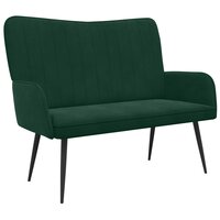 Twee Persoons Sofa Donkergroen 115 x 61 x 87 cm Fluweel 2