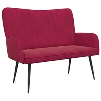 Twee Persoons Sofa Wijnrood 115 x 61 x 87 cm Fluweel 2