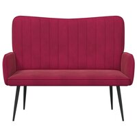 Twee Persoons Sofa Wijnrood 115 x 61 x 87 cm Fluweel 4