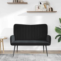 Twee Persoons Sofa Zwart 115 x 61 x 87 cm Fluweel 3