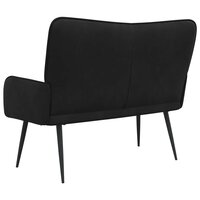 Twee Persoons Sofa Zwart 115 x 61 x 87 cm Fluweel 6