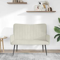 Twee Persoons Sofa Cr&egrave;me 115 x 61 x 87 cm Fluweel 3