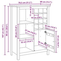 Wijnkast HILL Honingbruin 79.5 x 40 x 107.5 cm 10