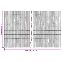 Tuinhek Ge&euml; carboniseerd 400 x 80 cm Riet 7
