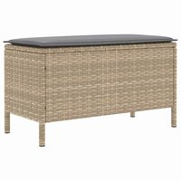 Tuinvoetenbank Beige en Licht Grijs 80 x 38 x 42 cm PE Rattan 6