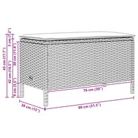 Tuinvoetenbank Beige en Licht Grijs 80 x 38 x 42 cm PE Rattan 11