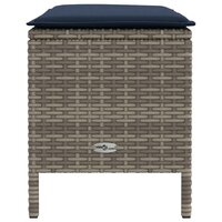 Tuinvoetenbank Grijs en Marineblauw 80 x 38 x 42 cm PE Rattan 5