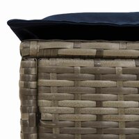 Tuinvoetenbank Grijs en Marineblauw 80 x 38 x 42 cm PE Rattan 7