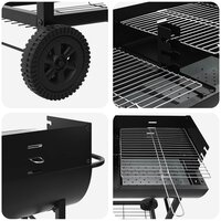 Houtskoolbarbecue Verstelbaar Zwart 96,5 x 42,5 x 88,5 cm 7