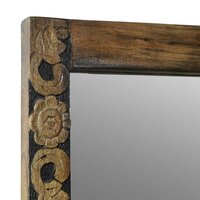 Wandspiegel walnootbruin 70 x 50 cm Bewerkt hout en glas 4