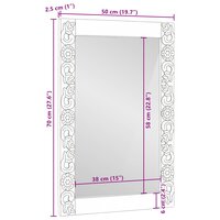 Wandspiegel walnootbruin 70 x 50 cm Bewerkt hout en glas 10