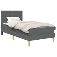 Bedframe met matras met hoofdeinde Donkergrijs 80 x 200 cm Stof 2