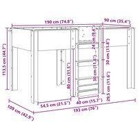 Stapelbed voor Kinderen Artisan Eiken 90 x 190 cm Bewerkt hout 10