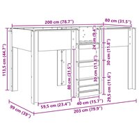 Stapelbed voor Kinderen Grijs Sonoma 80 x 200 cm Bewerkt hout 10